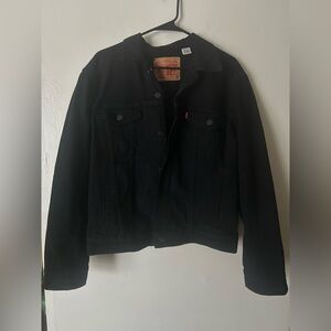 Levi's Black Denim Trucker Jacket M Vintage 90s Reb Tab Jean Jacket Thrash Metal